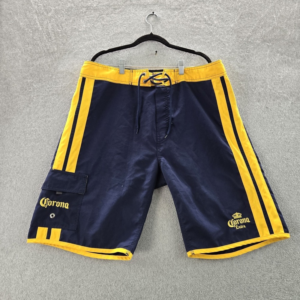 Corona Extra Men Swimwear 38 Blue Embroidery‎ Board Shorts Logo Swim